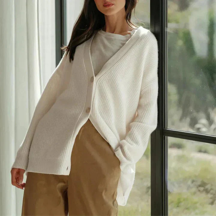 Clara - Gilet oversize avec boutons pour femmes