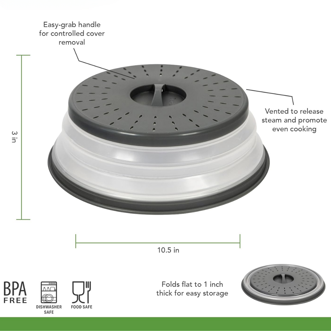 Couvercle Anti-Projections Pliable en Silicone pour Micro-ondes - Protégez Votre Cuisine des Éclaboussures