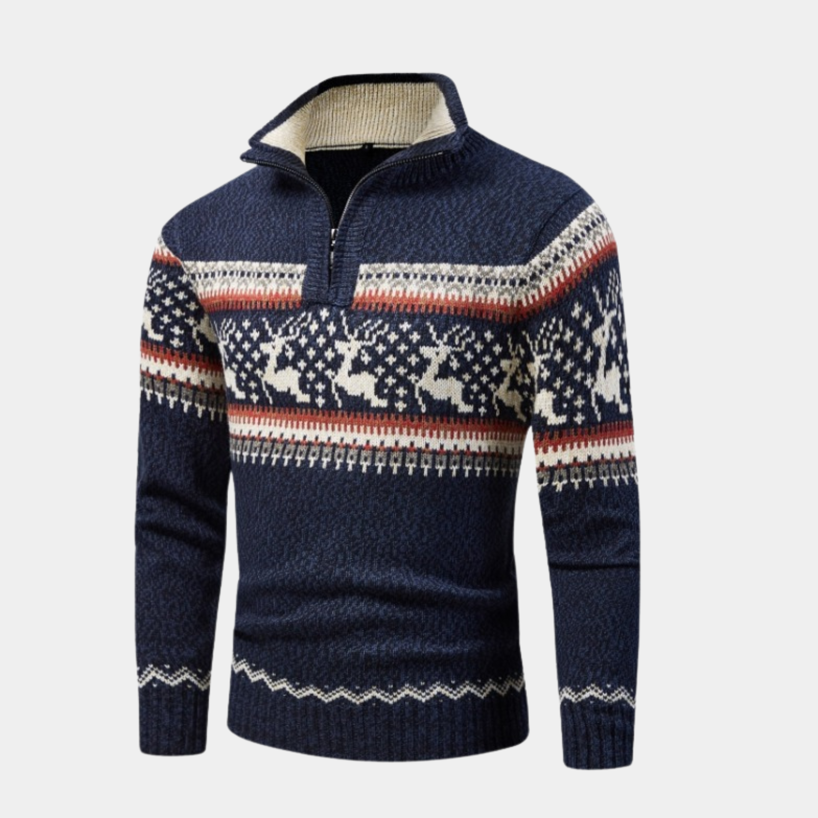 Elias - Pull zippé scandinave pour homme