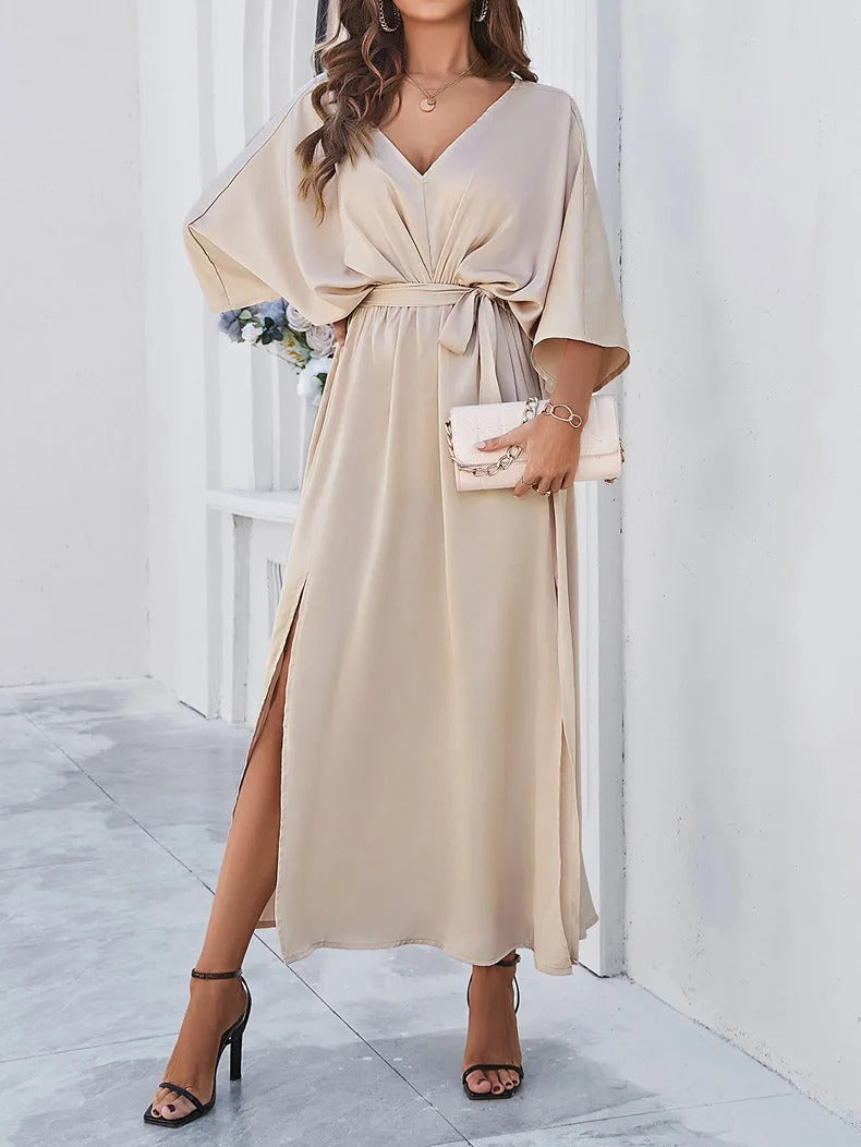 Merel - Robe élégante à col en V féminin