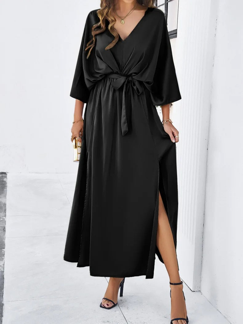 Merel - Robe élégante à col en V féminin
