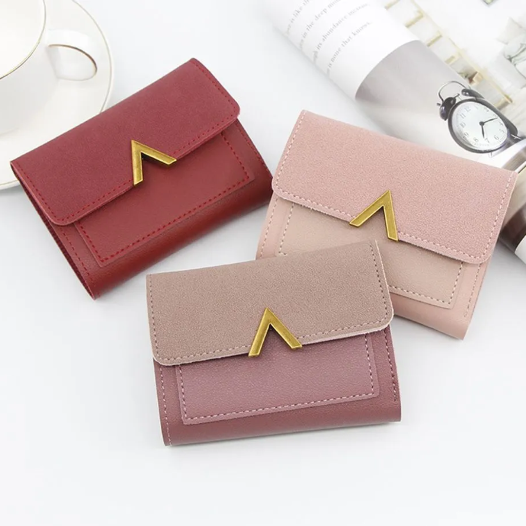 Mini portefeuille en cuir velours - Tendance et compact