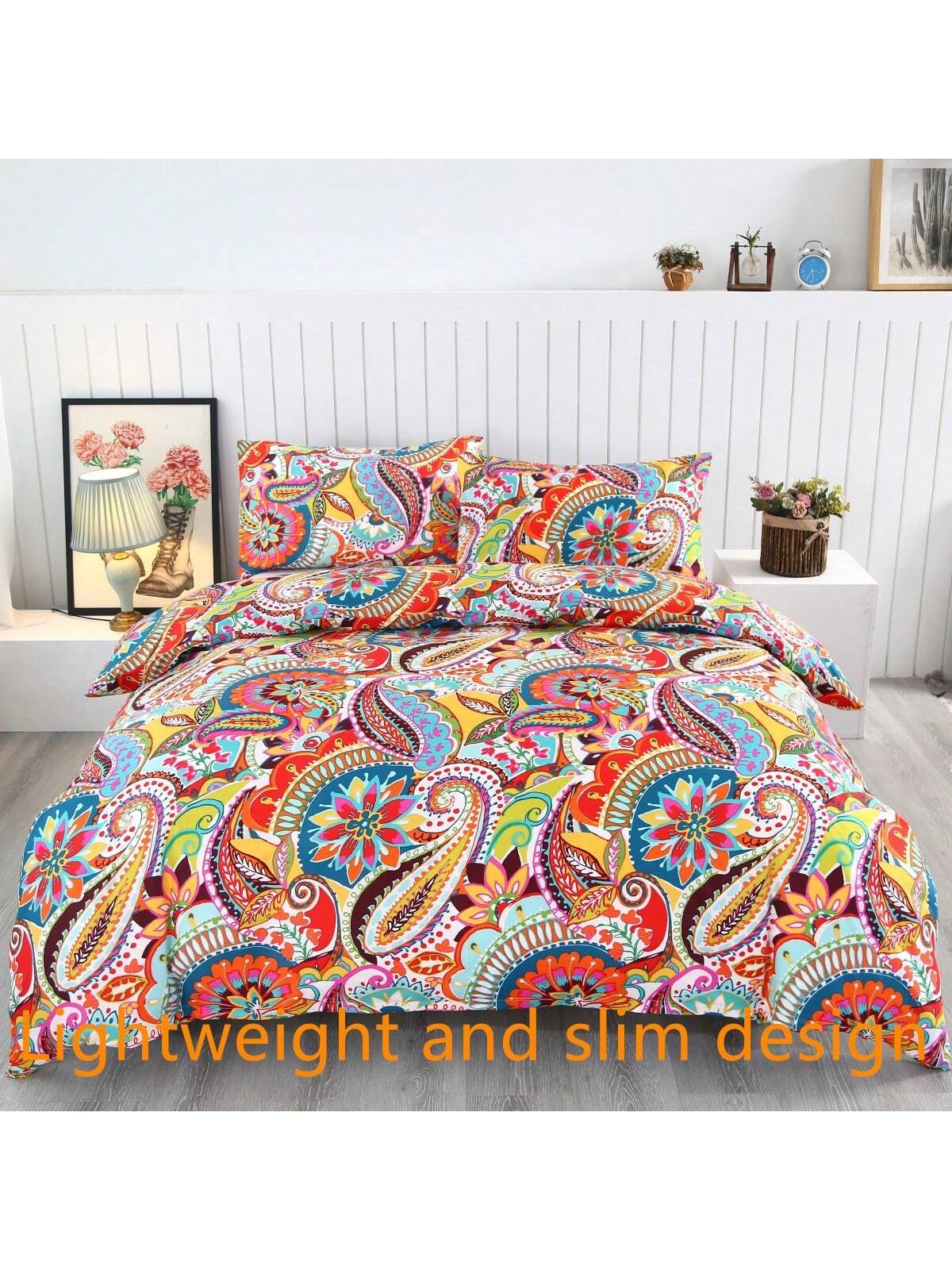 Ensemble de Linge de Lit Multicolore - Couleurs Vives et Design Respirant pour Chambres King-Size (3 Pièces)
