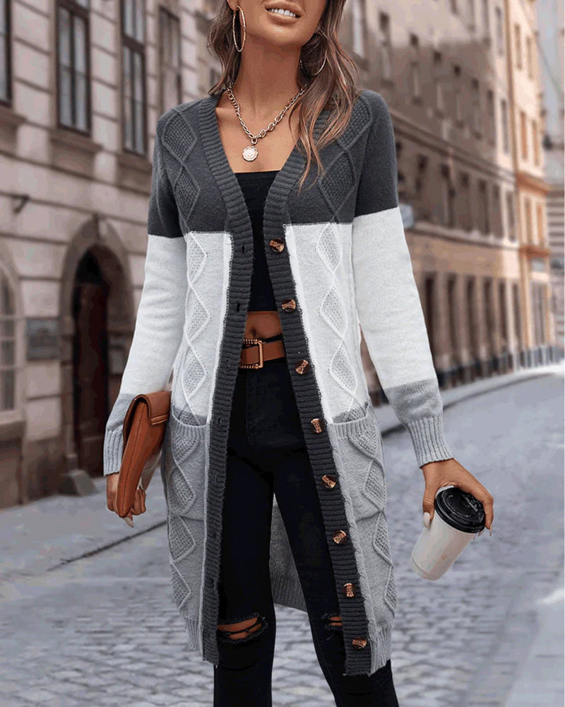 Sienna - Long gilet avec boutons et poches