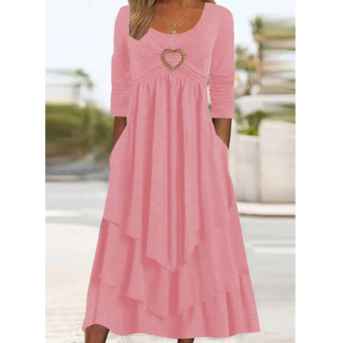 Robe unie à manches longues