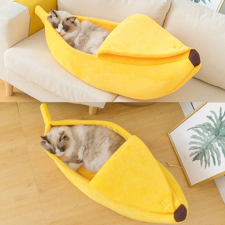 Lit pour chat en forme de banane - Confort et originalité