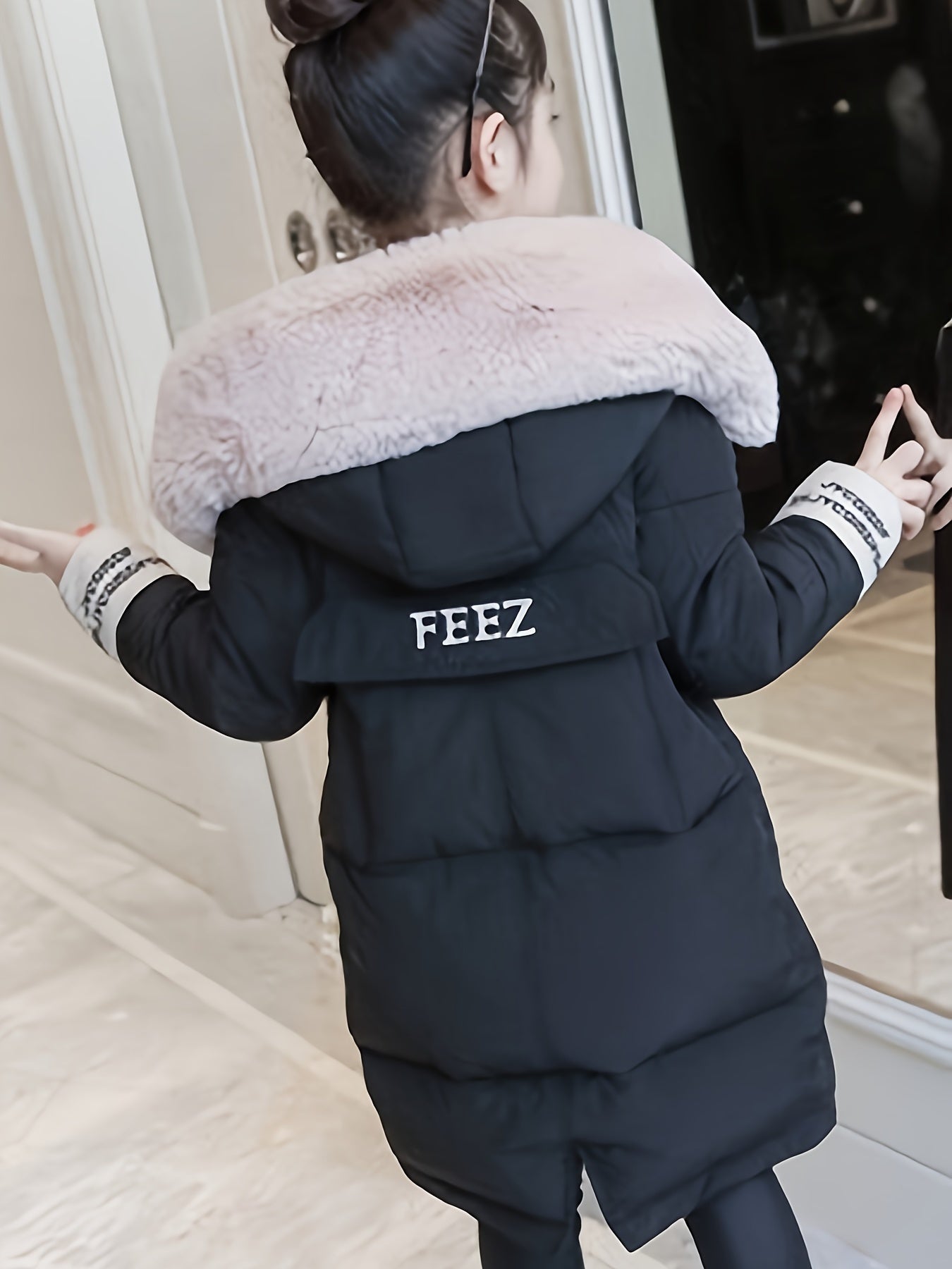 Isla - Manteau d'hiver long à capuche pour filles