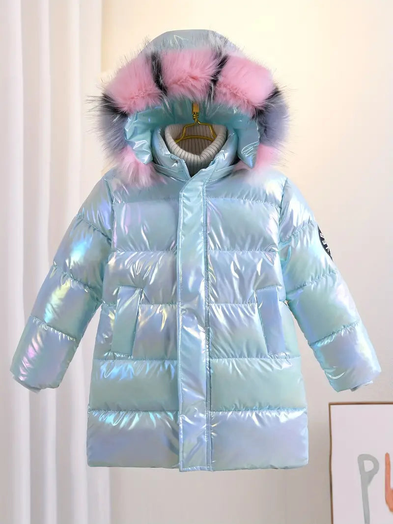 Tessa - Manteau d'hiver avec col en fausse fourrure pour filles