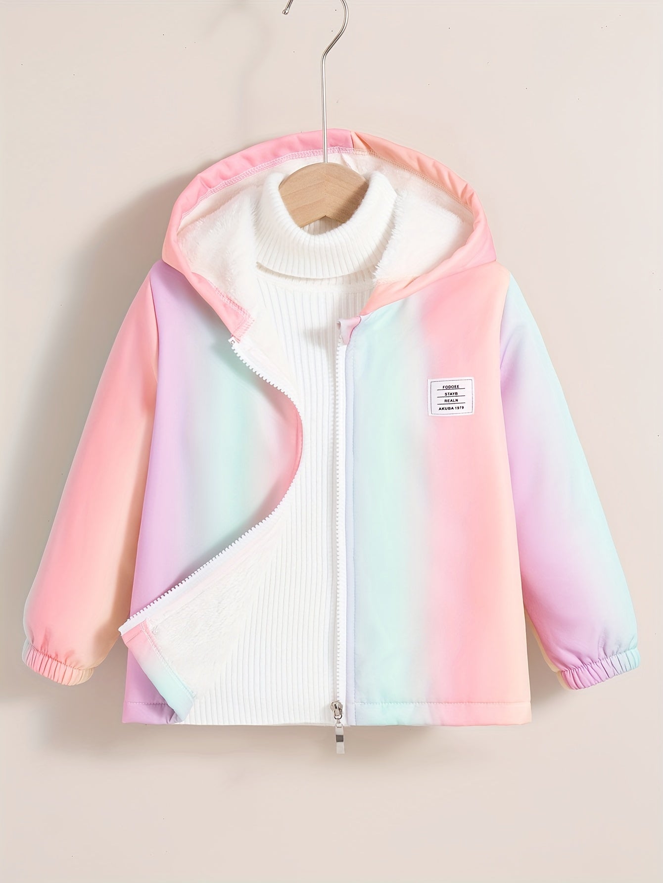 Mila - Veste imprimée à capuche et doublure en polaire pour filles