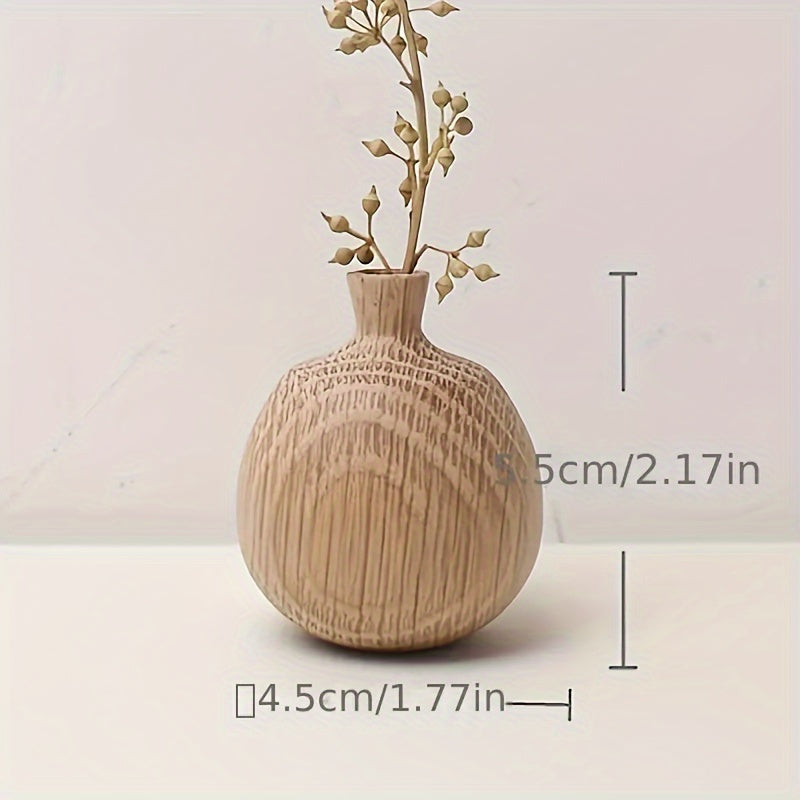 GeoWood - Ensemble de Vases en Bois Géométriques - Décoration Moderne et Intemporelle