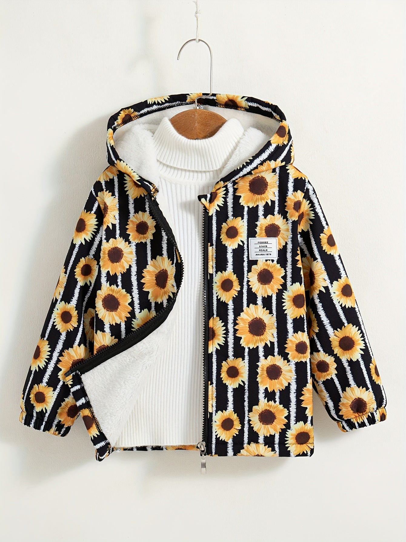 Mila - Veste imprimée à capuche et doublure en polaire pour filles