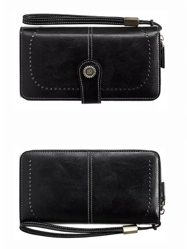 Portefeuille bracelet en cuir - Grande capacité de stockage