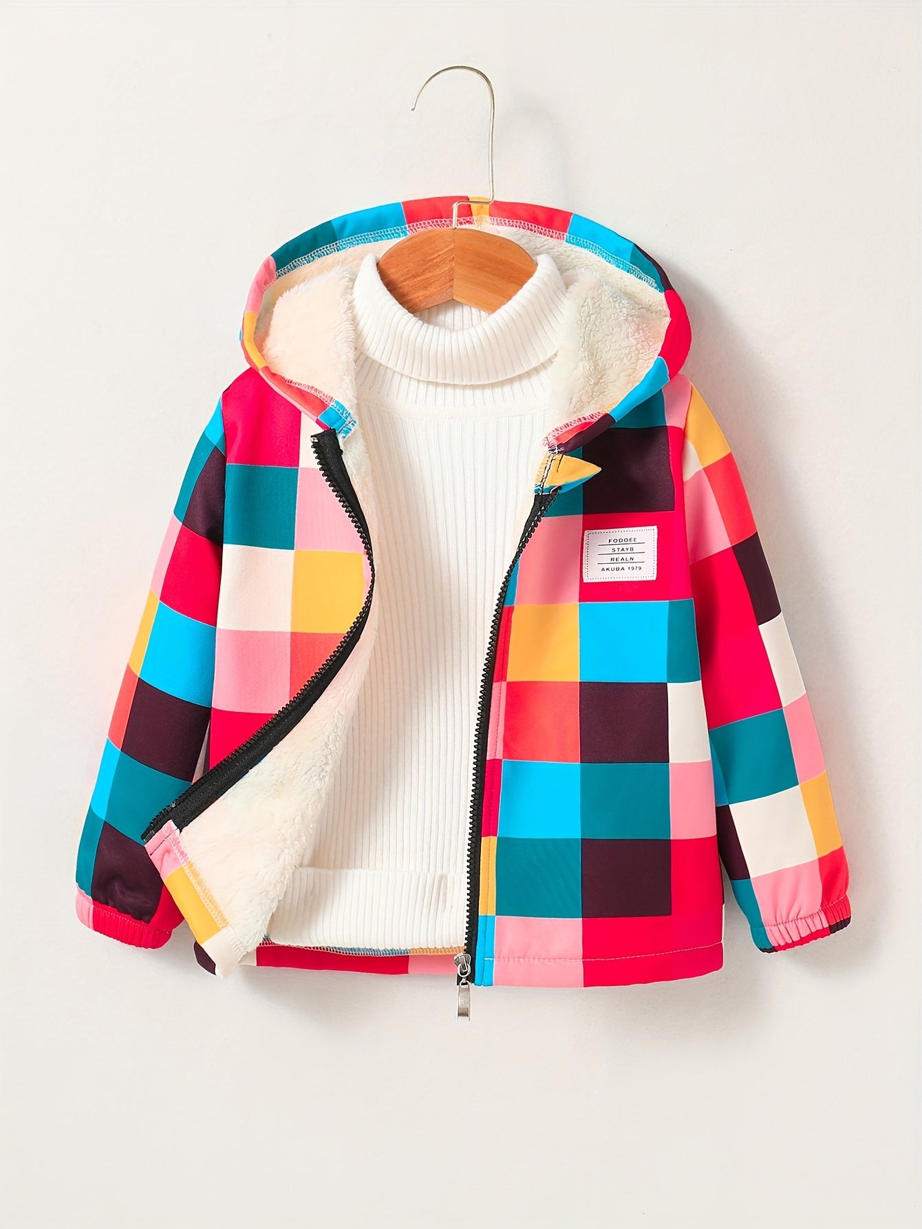 Mila - Veste imprimée à capuche et doublure en polaire pour filles