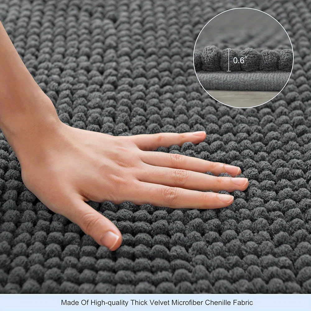 Tapis de Douche SoftCorner - Design en Peluche en Forme de L, Absorbant et Antidérapant