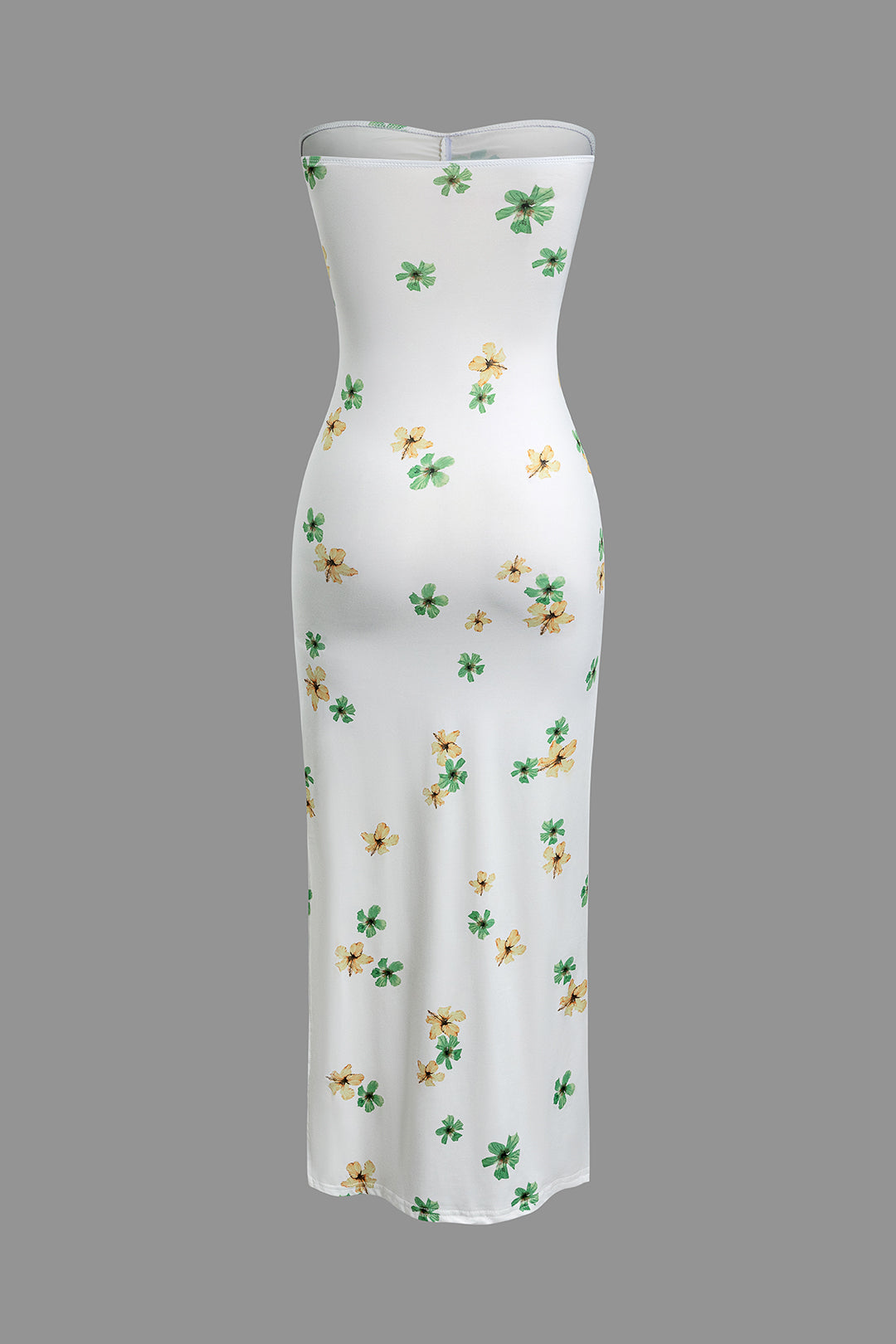 MiSun - Robe longue à fleurs sans bretelles avec fente