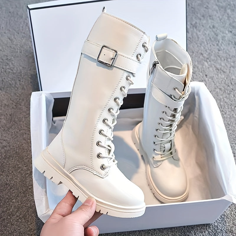 Ava - Bottes hautes à fermeture éclair et motif de dentelle pour filles