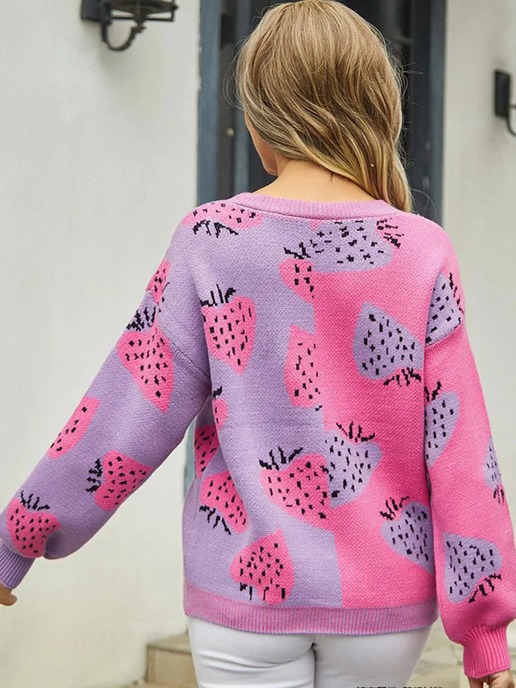 Luna - Cardigan avec des fraises