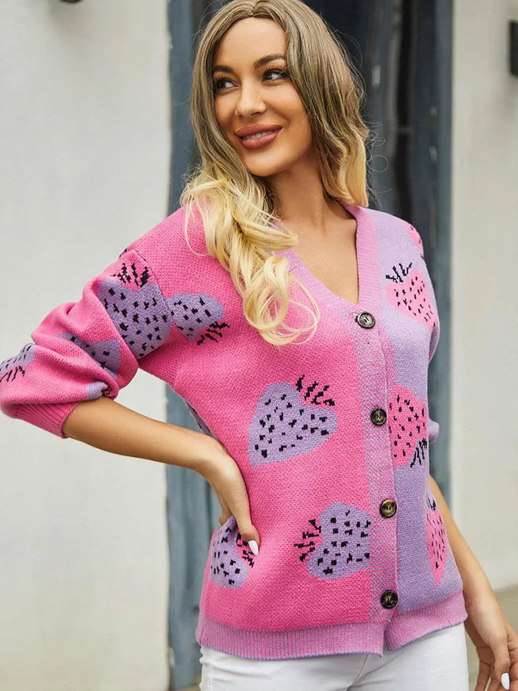 Luna - Cardigan avec des fraises