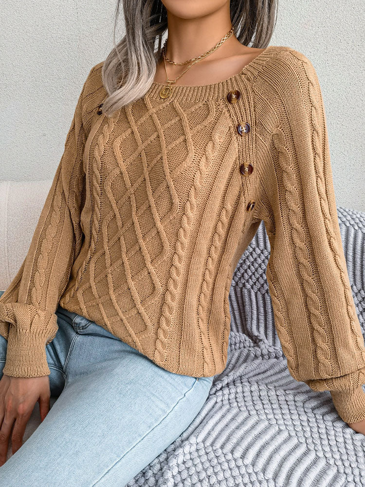 Maud - Pull camel avec boutons