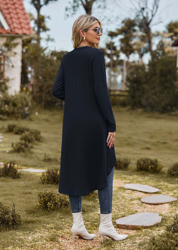 Mila - Long cardigan bleu foncé