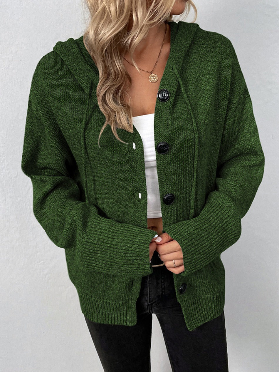 Zara - Cardigan vert avec capuche