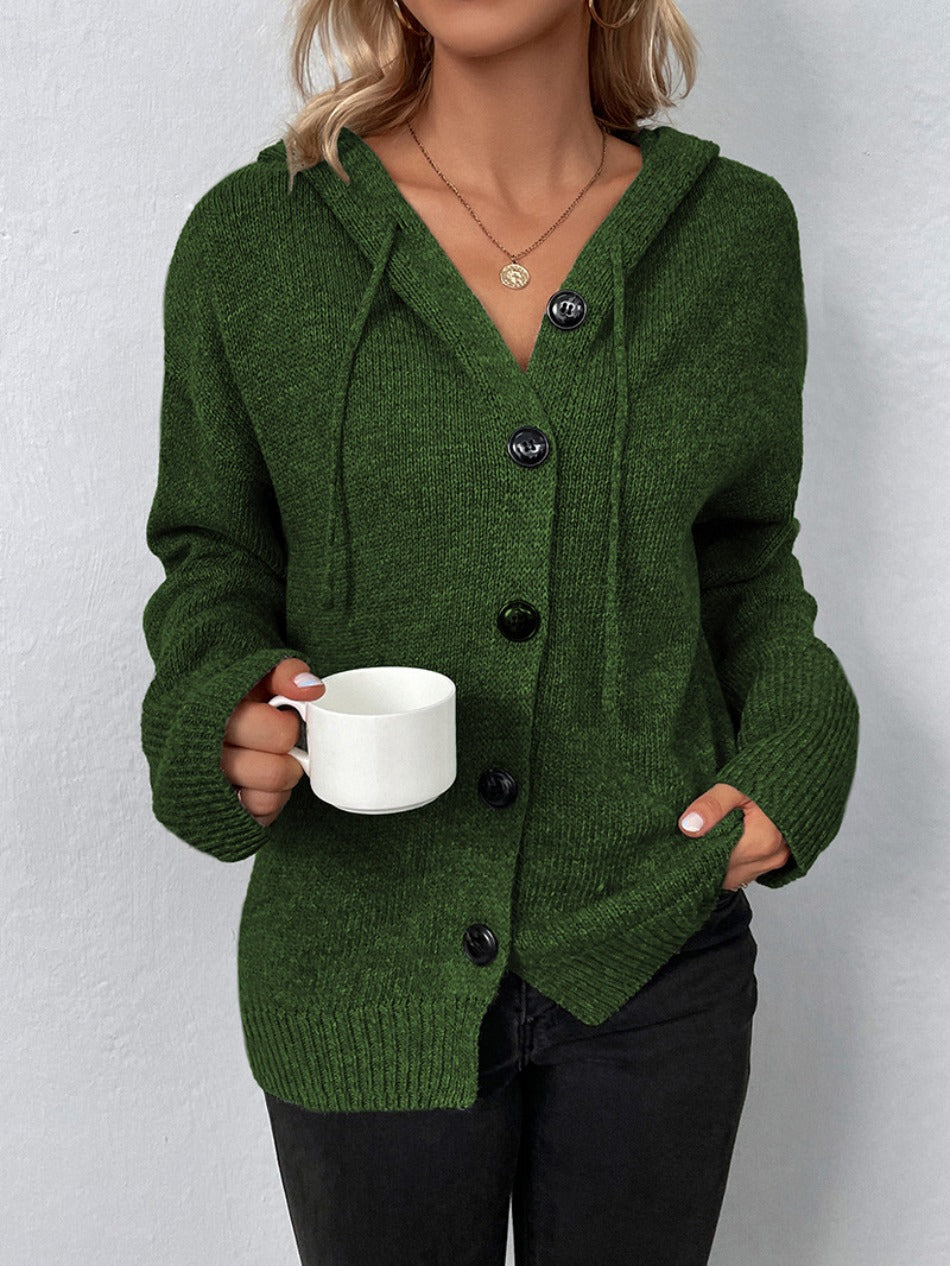 Zara - Cardigan vert avec capuche