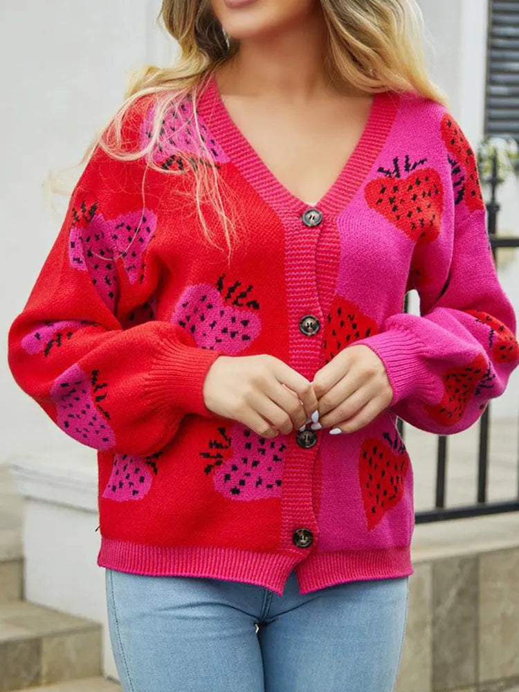 Luna - Cardigan avec des fraises