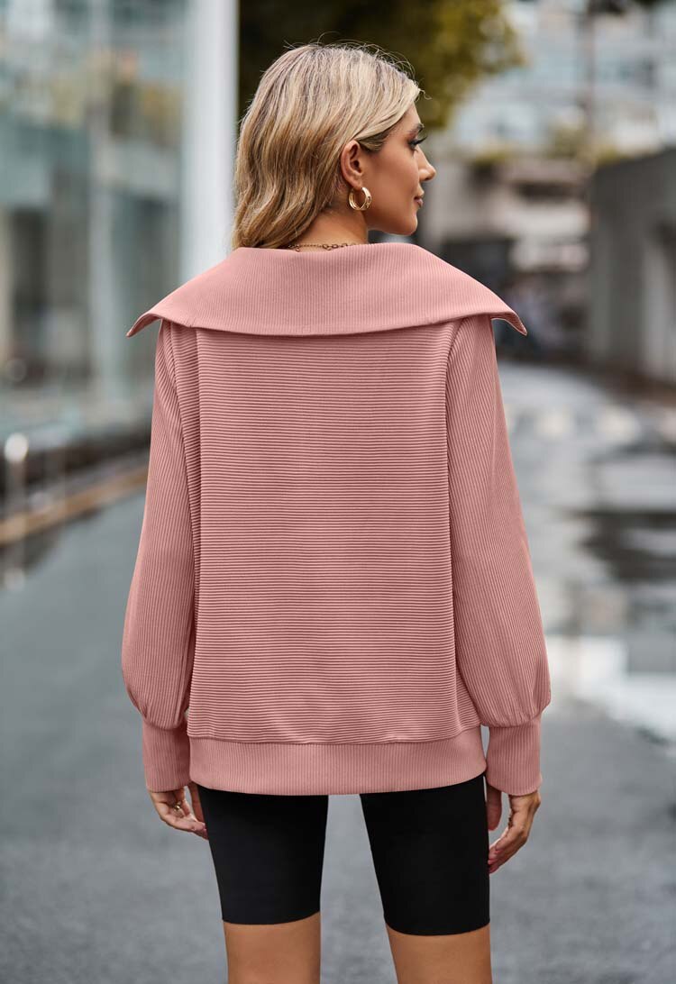 Ivy - Sweat zippé rose