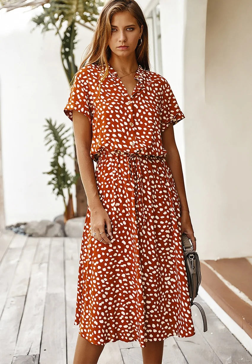 Sterre - Robe midi fluide et élégante