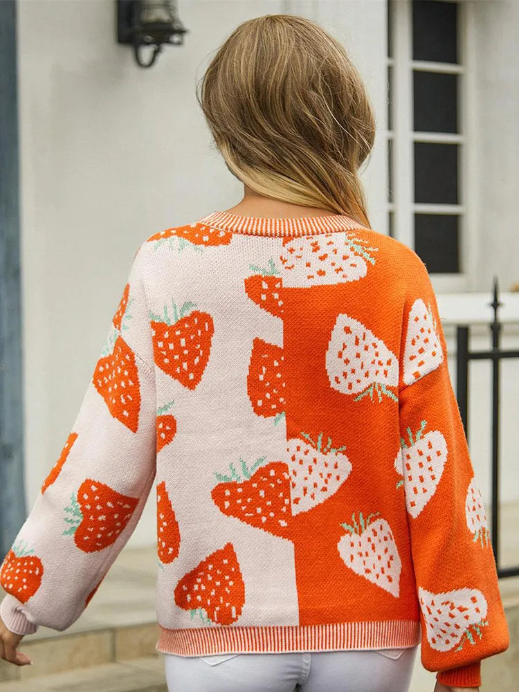 Luna - Cardigan avec des fraises