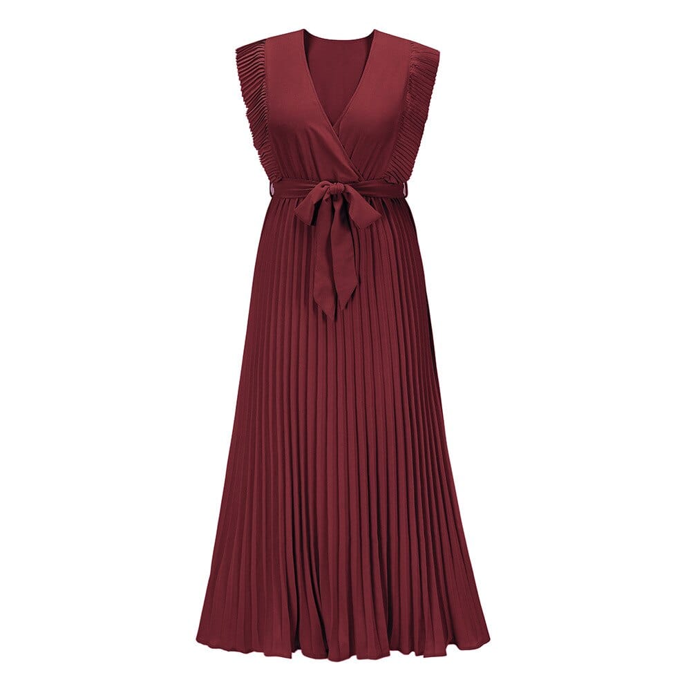 Giza - Robe maxi bohème rouge foncé