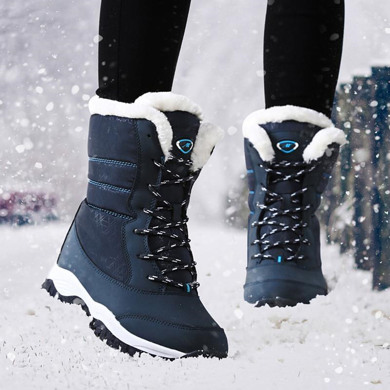 AquaShield - Bottes d'Hiver Noires Résistantes au Vent avec Design Imperméable