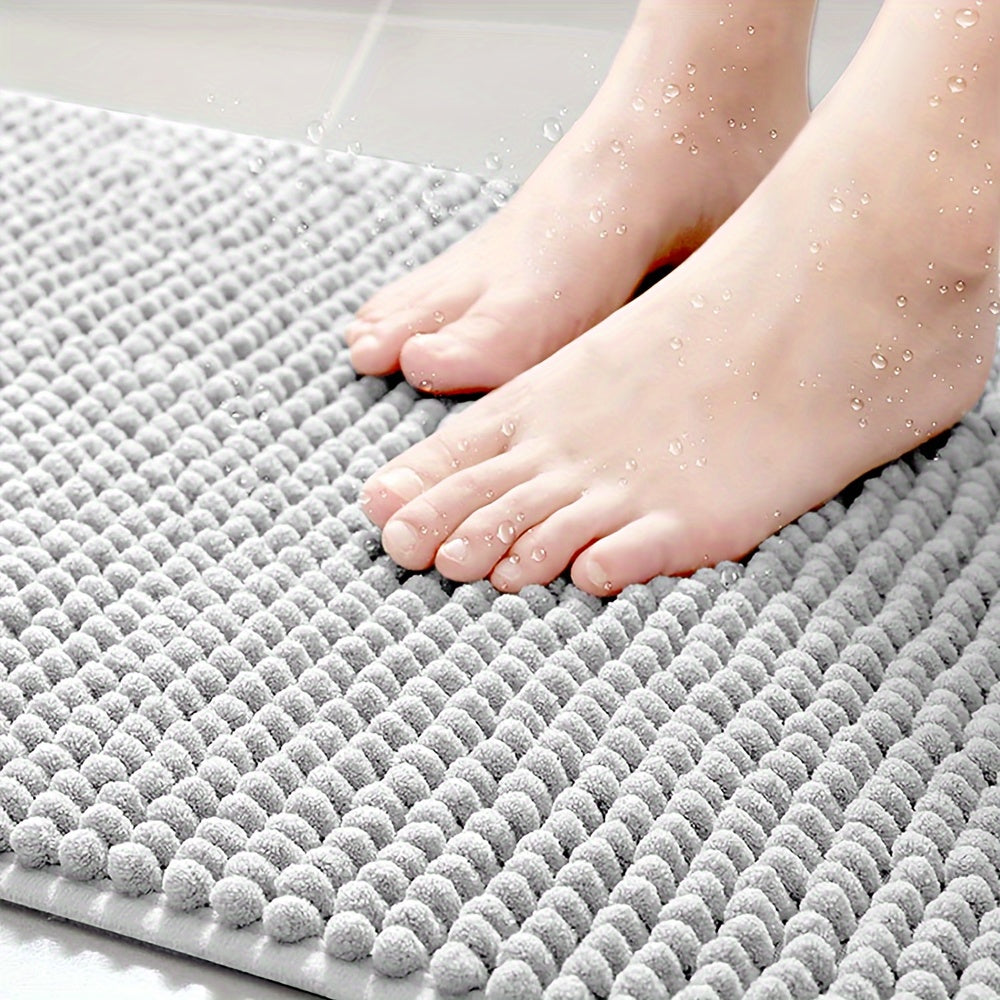 Tapis de Douche SoftCorner - Design en Peluche en Forme de L, Absorbant et Antidérapant