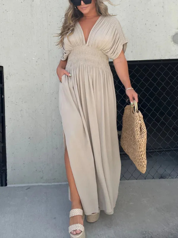 Maxi - Robe longue à col en V chic
