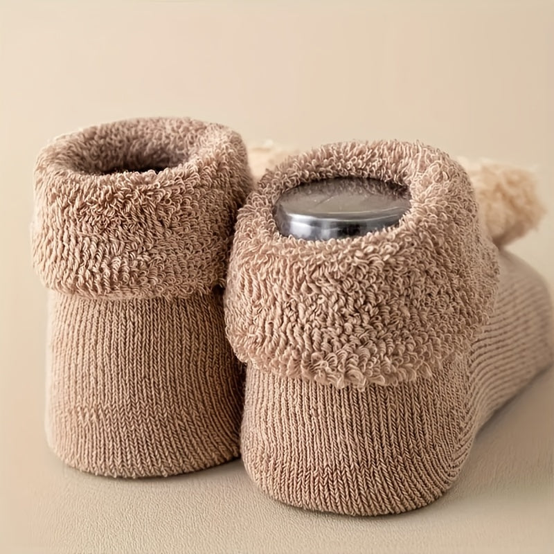Mia - Chaussons-chaussettes antidérapants pour fillettes nouveau-nées avec motif ourson