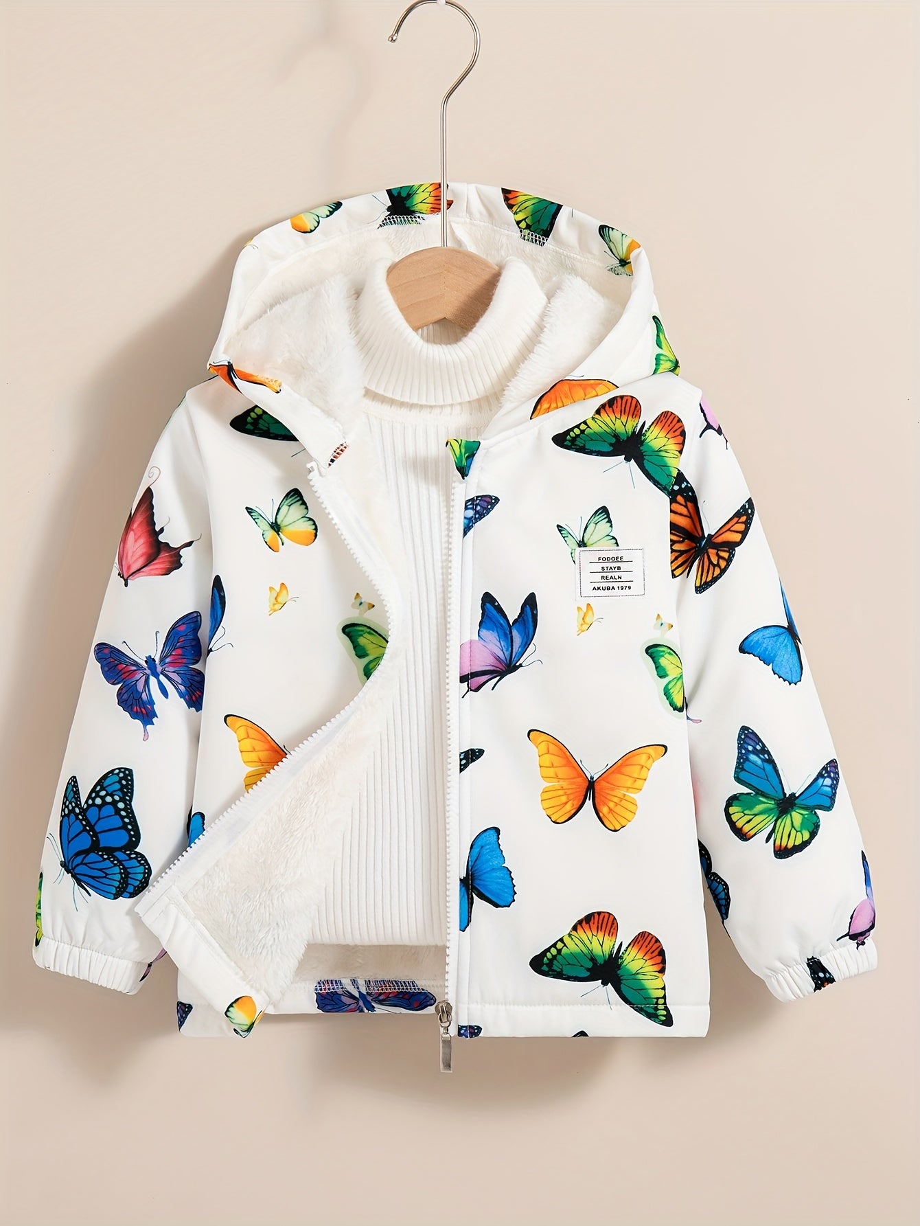 Mila - Veste imprimée à capuche et doublure en polaire pour filles