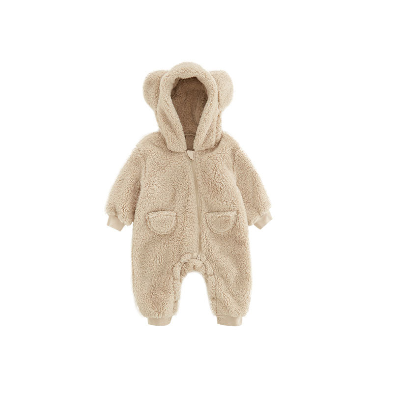 Combinaison en Fleece Chaude pour Bébé avec Imprimé Animaux - Combinaison Super Douce pour Jours Froids