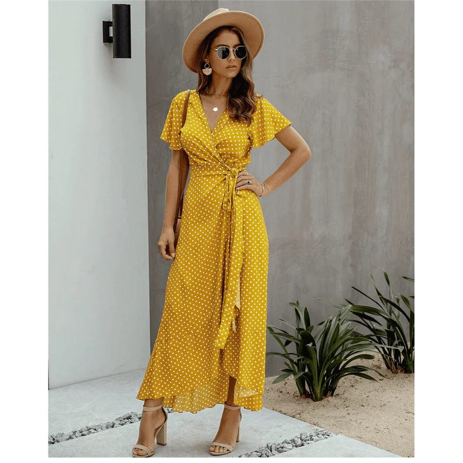 Liza - Robe maxi jaune lumineuse