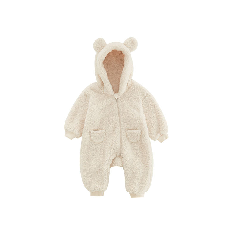 Combinaison en Fleece Chaude pour Bébé avec Imprimé Animaux - Combinaison Super Douce pour Jours Froids