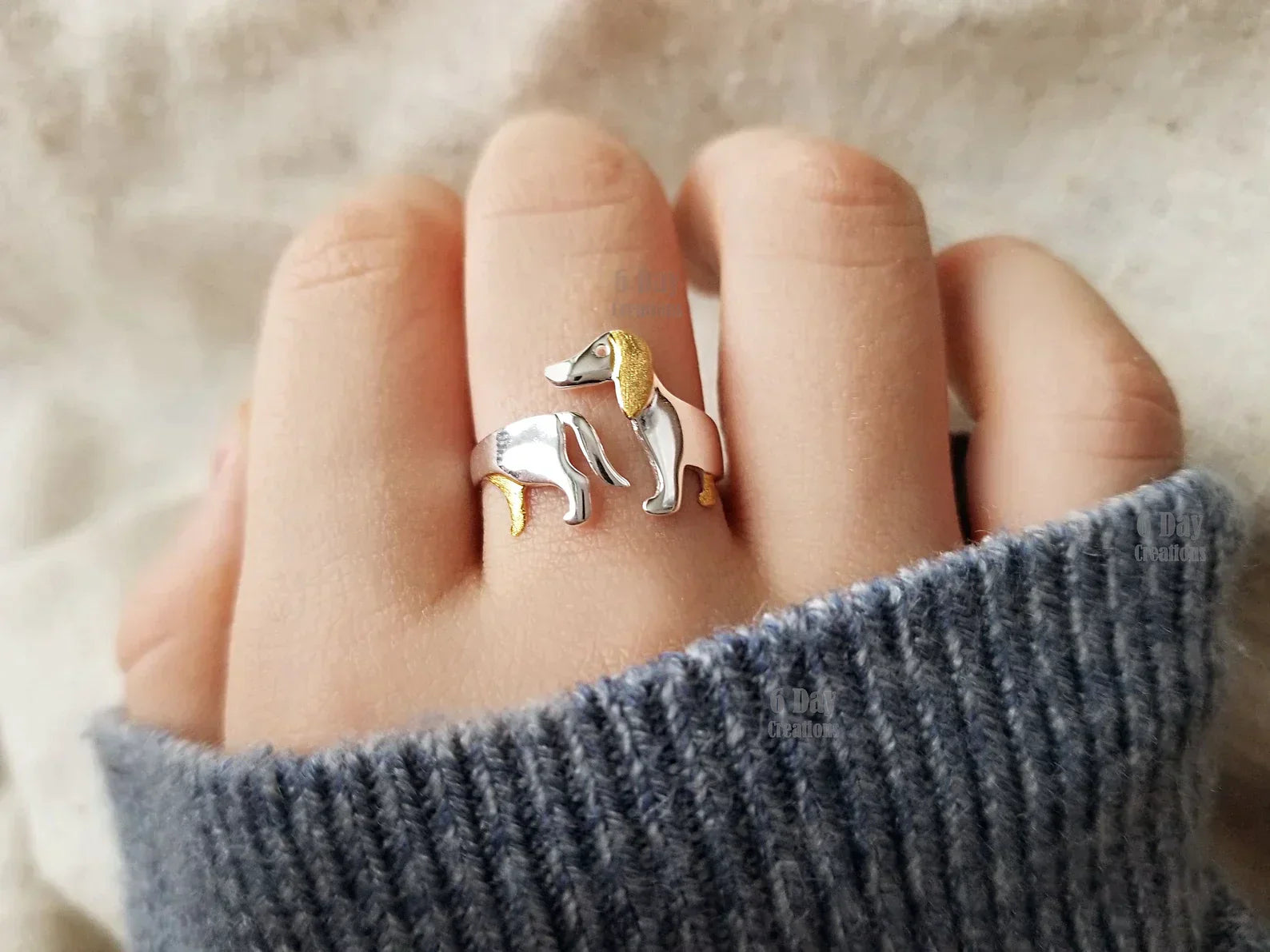 Bague teckel mignon - Pour les amoureux des animaux parmi nous !