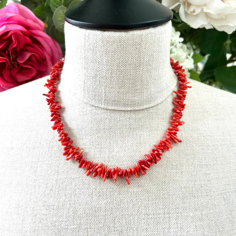 Collier de corail rouge | Coloré et accrocheur