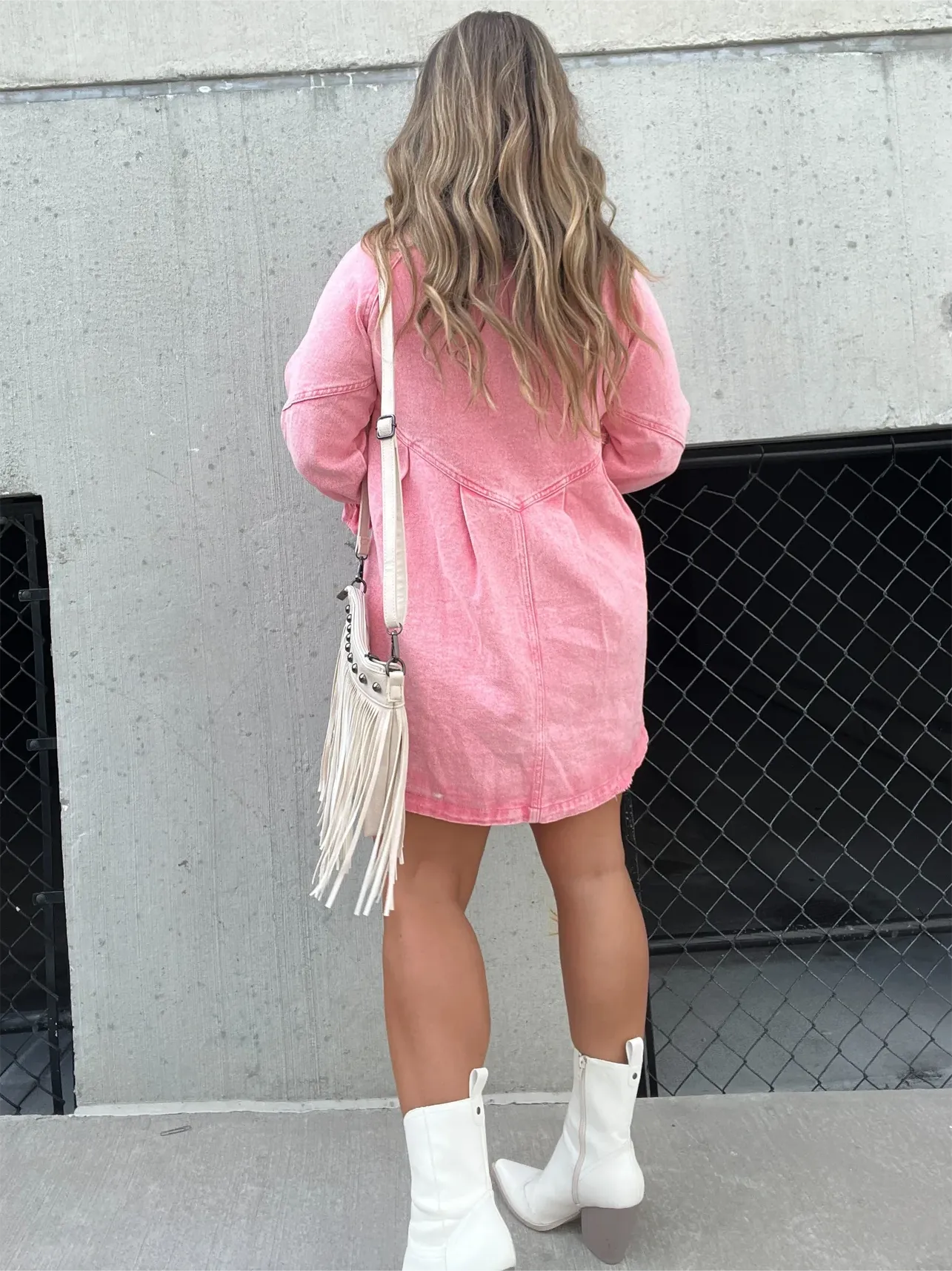 Denim - Robe en jean à manches bouffantes tendance