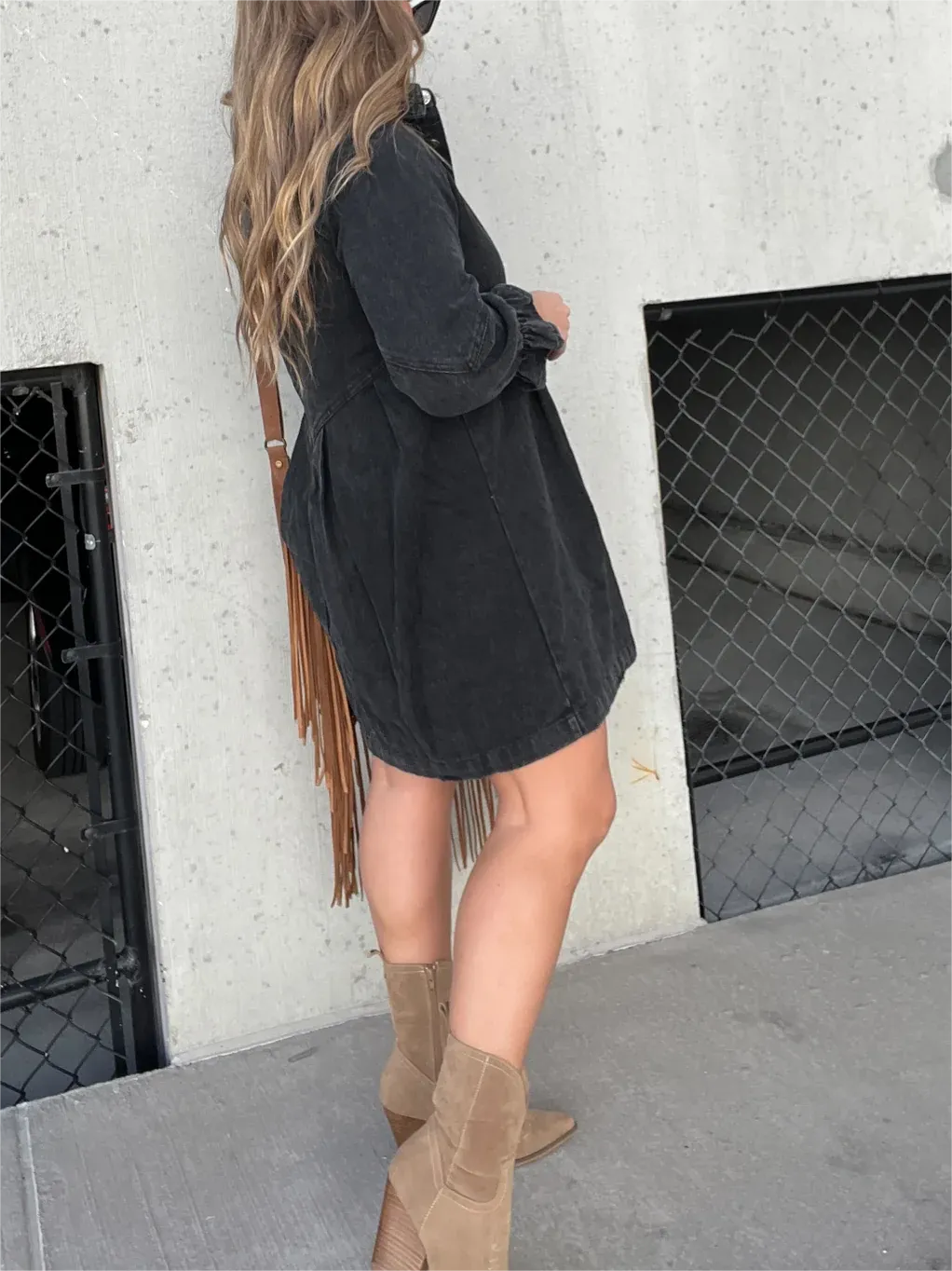 Denim - Robe en jean à manches bouffantes tendance