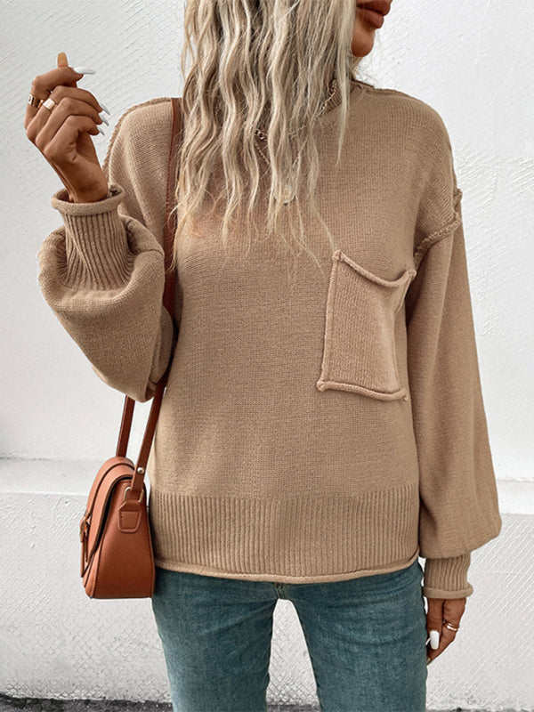 Elise - Pull Élégant à Manches Longues en Couleur Unie - Idéal pour l'Automne et les Jours Confortables