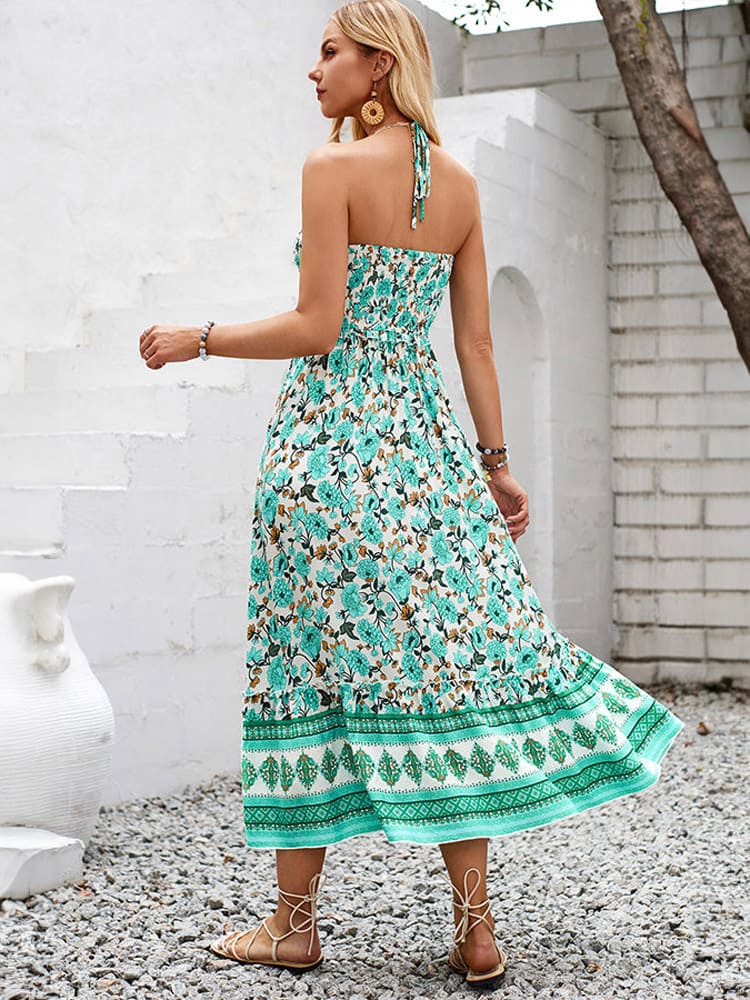 MiSun - Robe longue dos nu à imprimé floral