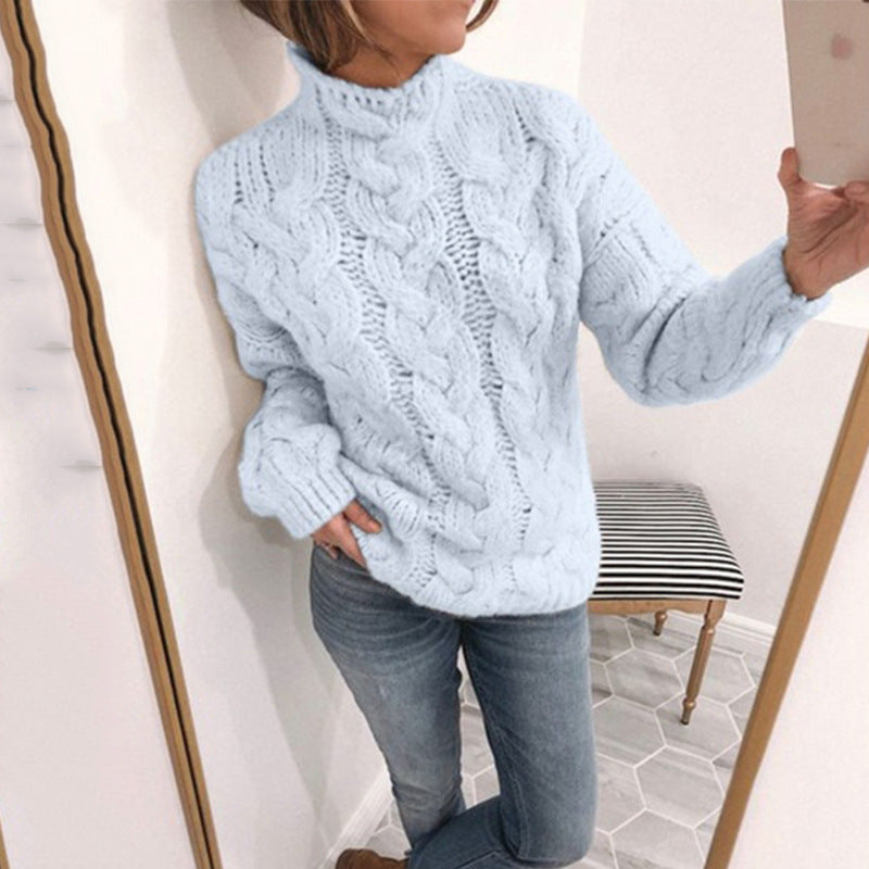 Lea - Pull à col roulé CozyKnit avec motif torsadé et tricot doux
