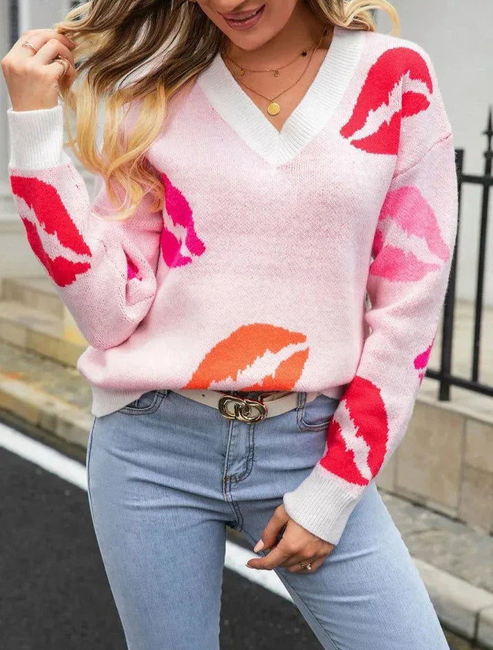 Rose - Le pull Kiss