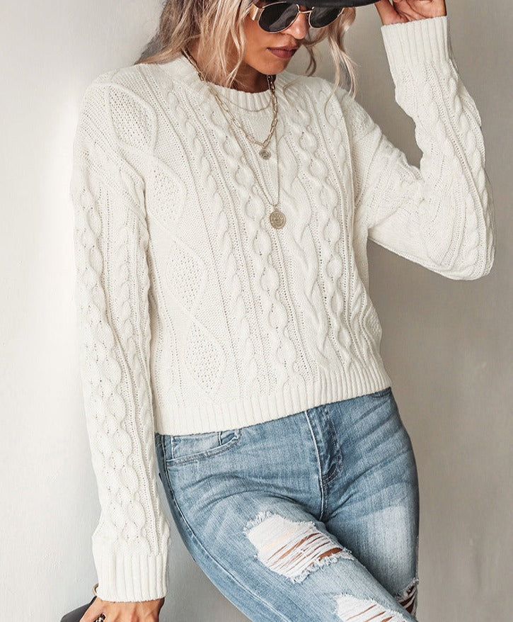 Amelie - pull en tricot blanc