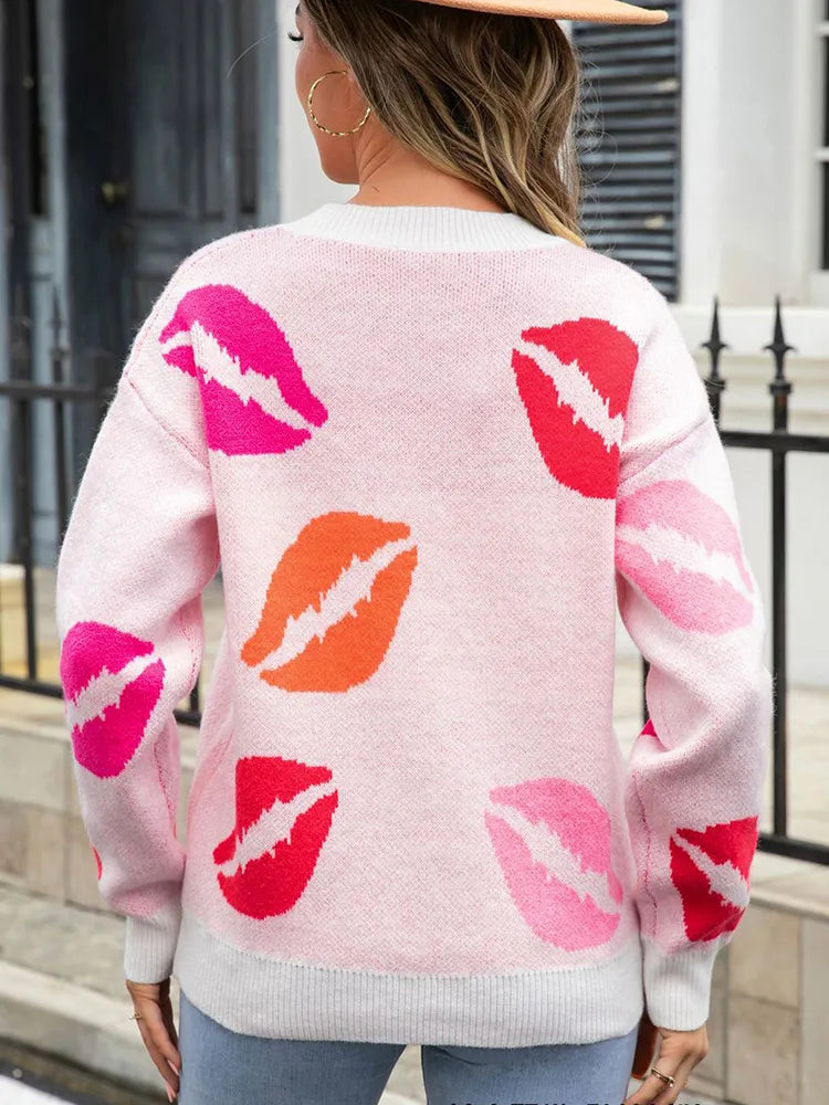 Rose - Le pull Kiss