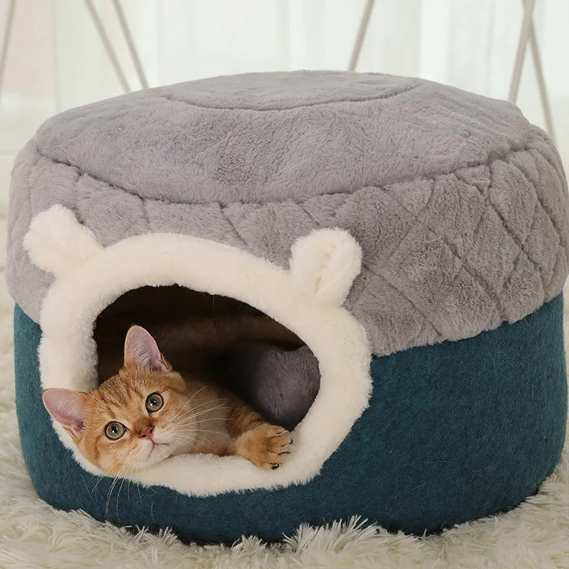 Maison pour Chat en Velours - Refuge Doux et Élégant pour Toutes les Saisons